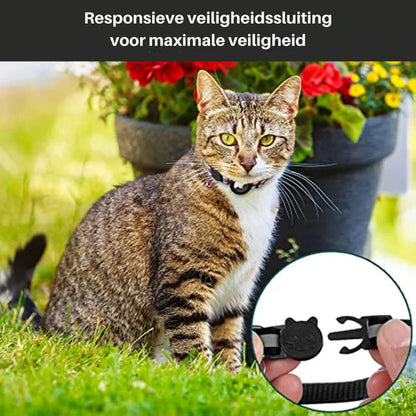 GPS Cat Tracking Collar with Quick-Release Fastener and Enhanced Nighttime Reflectivity