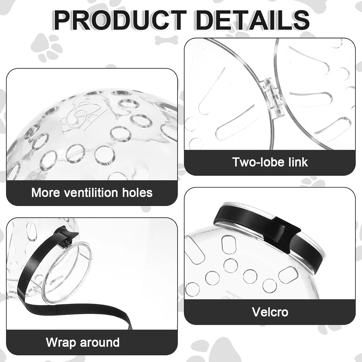 Cat Muzzle for Grooming Adjustable Hood Transparent Cats Helmet anti Bite Muzzles Prevent from Cats Biting Scratching, Breathable Cat Bubble Muzzle for Nail Trimming Shaving and Bathing