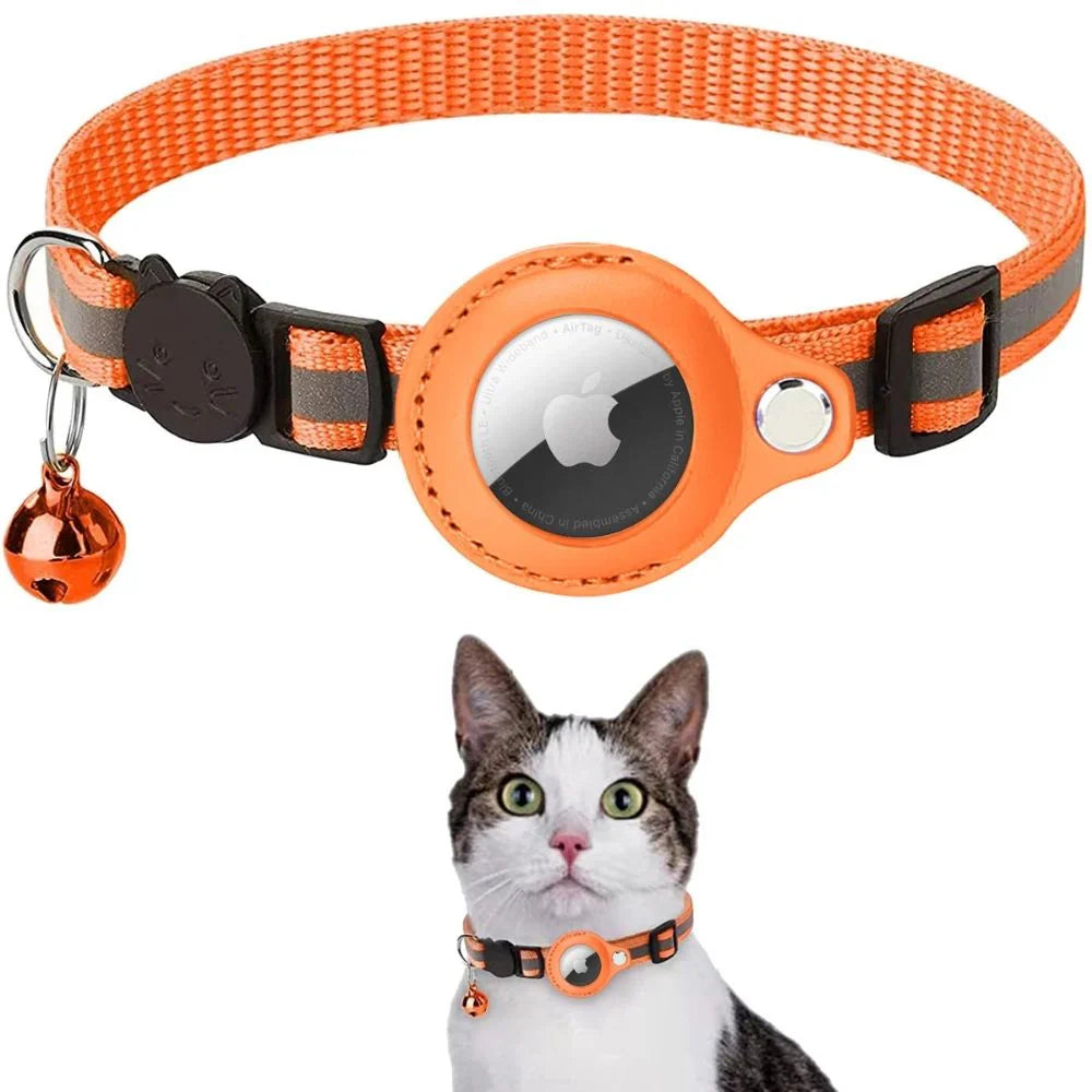GPS Cat Tracking Collar with Quick-Release Fastener and Enhanced Nighttime Reflectivity